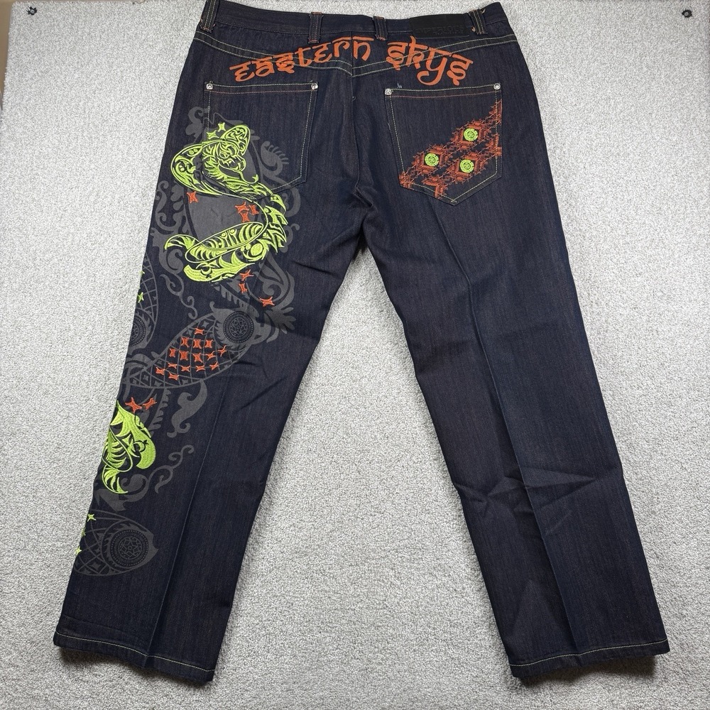 IMPERIOUS Delf Trading Size 40 X 32 Men's Eastern Sky Embroidered Jeans
